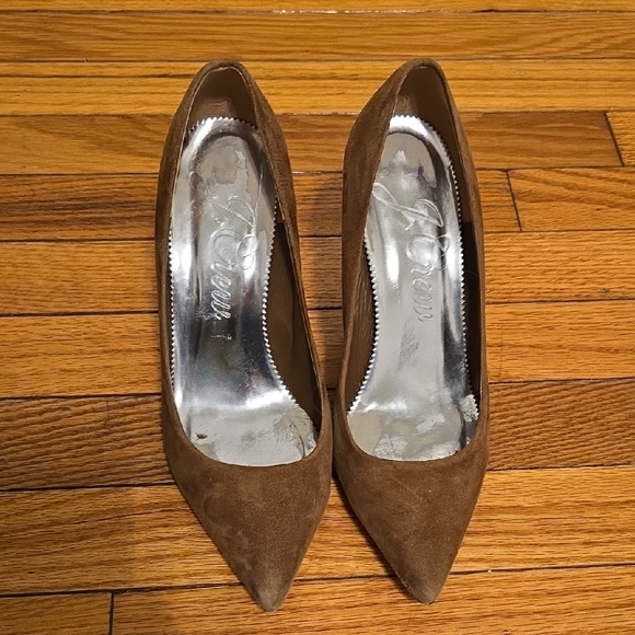 J. Crew Brown Suede Heels - Picture 2 of 8